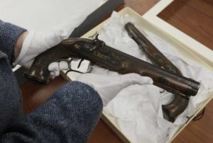 Dueling pistols belonging to Mirabeau B. Lamar